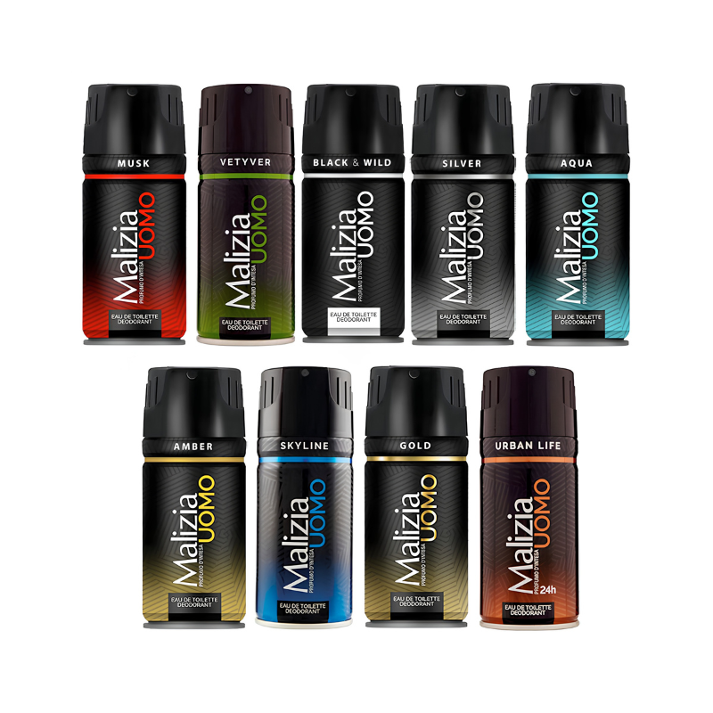Malizia Uomo Deo Spray 150ml – All Range Available